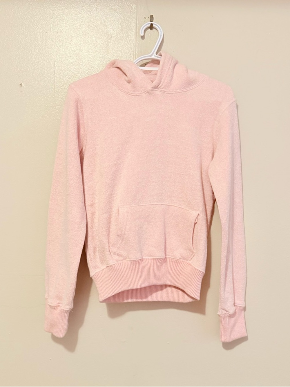 Women's Light Pink Hooded Pullover Sweatshirt